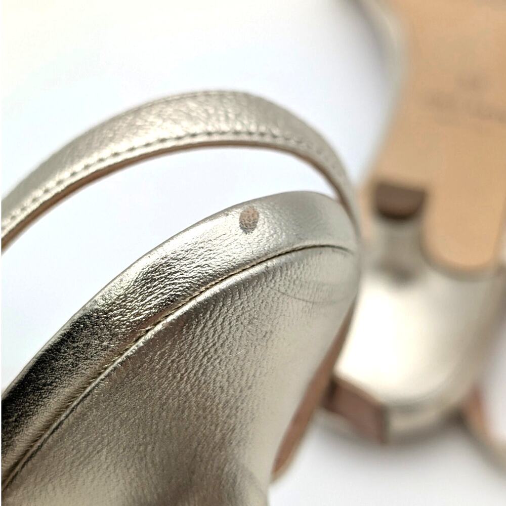 Cole Haan Leni Kitten Heel Sandals Women's Soft Gold Leather Size US8B EU38.5 - Picture 7 of 11